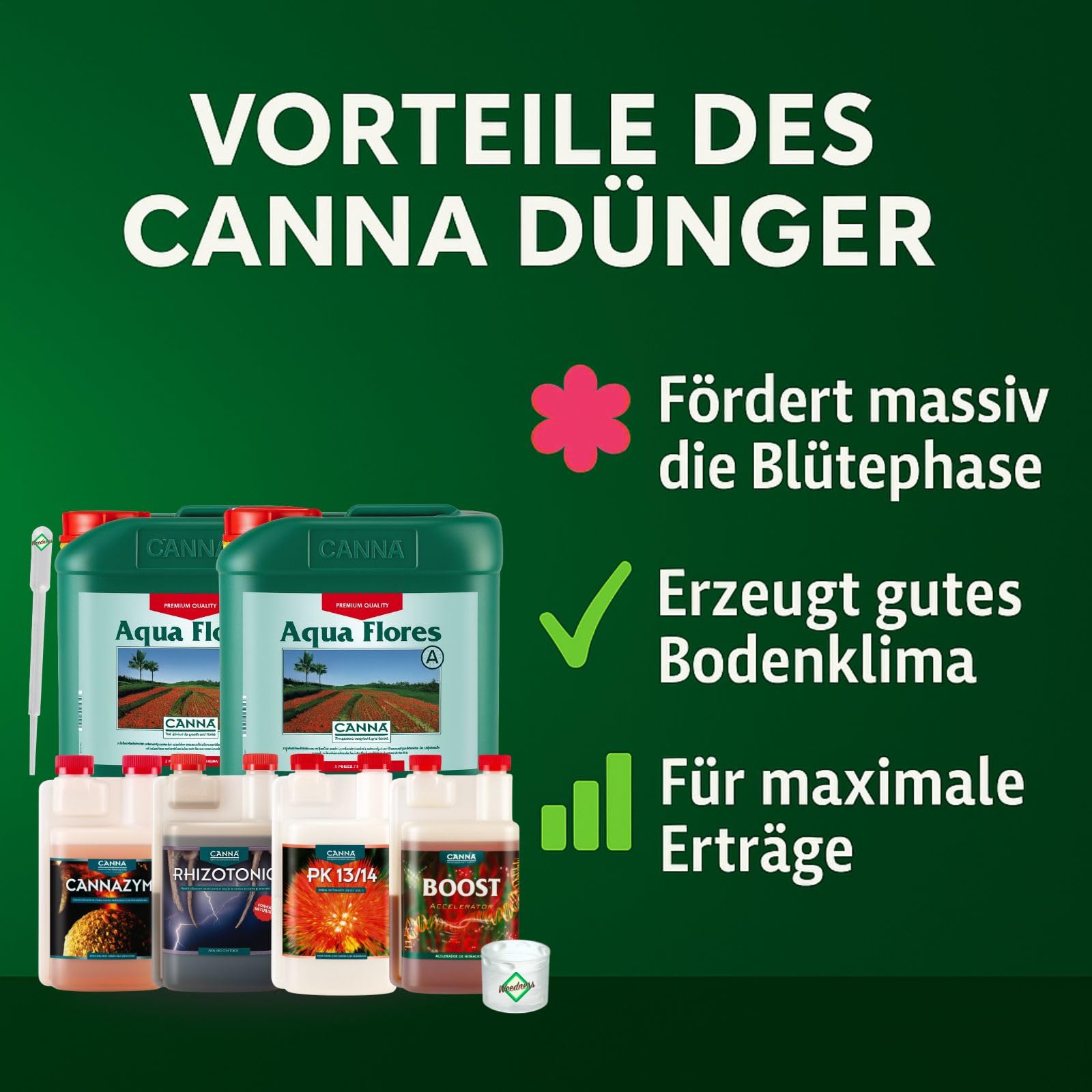 Weedness Canna Aqua Dünger Set M – Kit de fertilizantes Aqua tamaño M