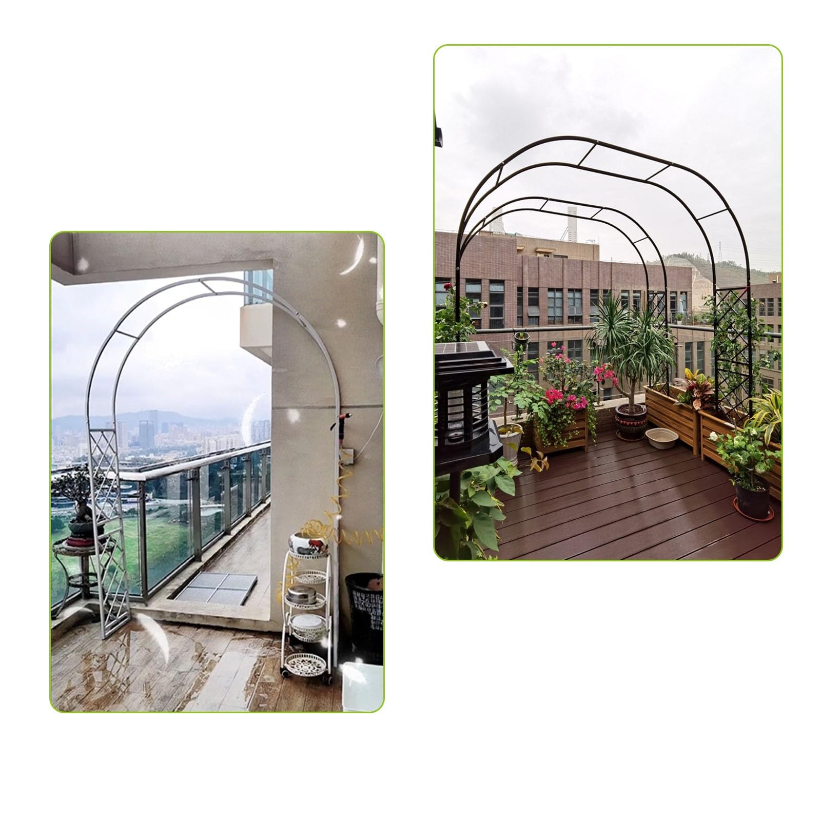 Nierdzewny metalowy łuk ogrodowy krata do roślin pnących na zewnątrz altana ślubna regulowana pergola (180-350 cm) do dekoracji patio i podwórka trwała i stylowa (brązowy szer. x wys.: 140 x 270 cm)