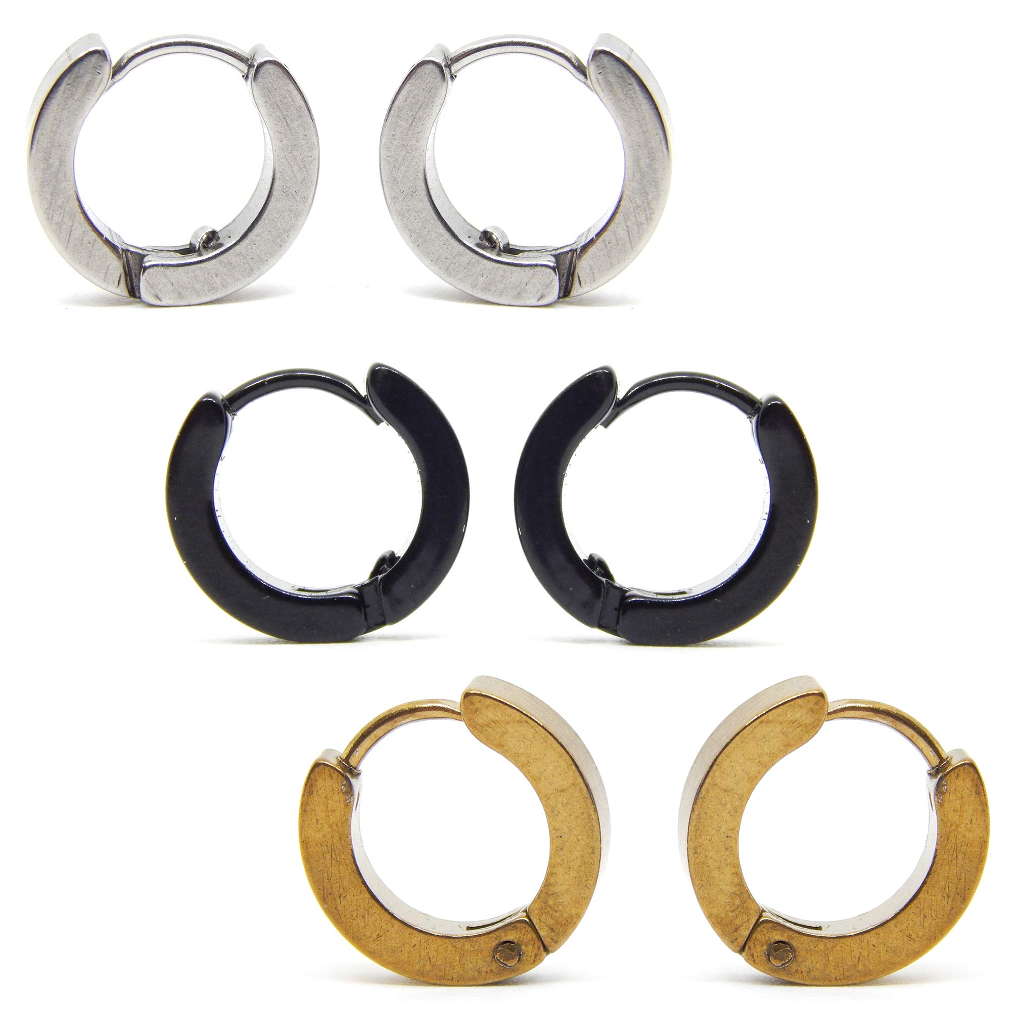 Fresh Vibes Silver Black & Golden Small Hoop Ear Bali Combo for Men – Boys Stylish Fashion Daily Use Cuff Balis Ear Rings Combo Pack (B07QTZSTLD) Amazon Price History, Amazon Price Tracker
