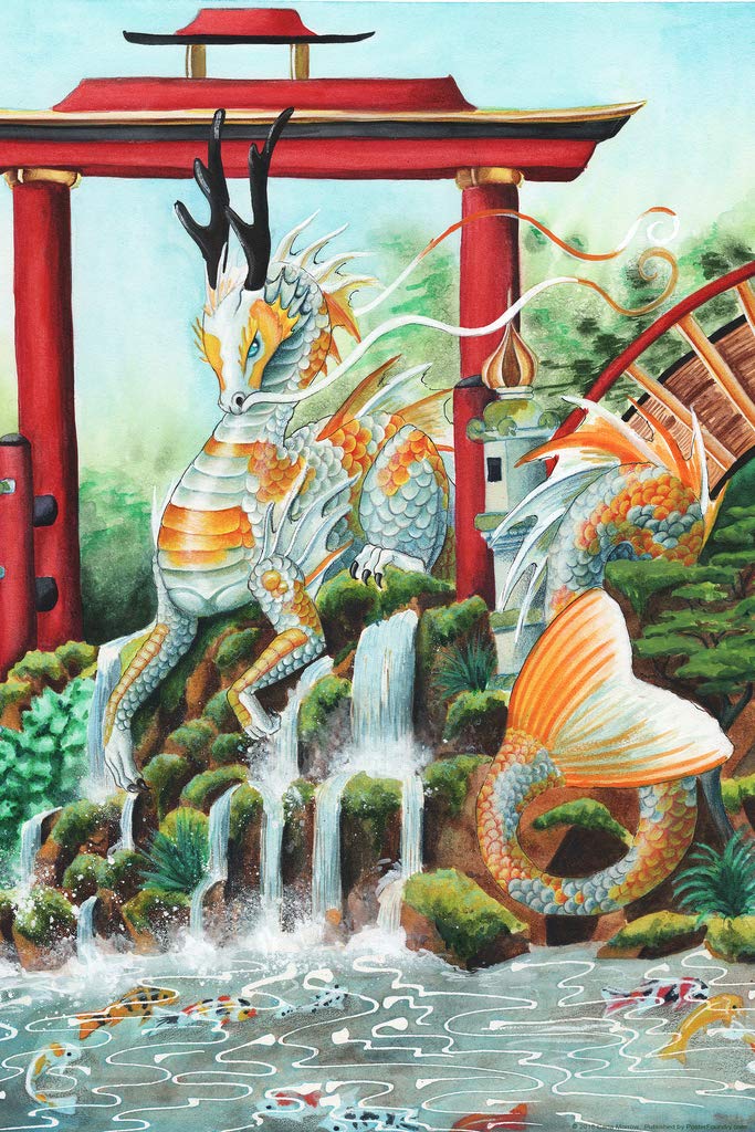 The Emperess Asian Fish Dragon by Carla Morrow Fantasy Cool Wall Decor Art Print Poster 12x18