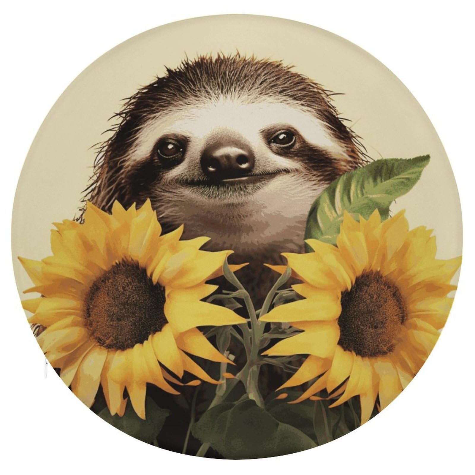 Adfgyerh Style Sloth Sunflower Cushion Memory Foam Pillow Core，Seat Cushion Detachable Design，Chair Cushions Suitable For All Seasons, And Can Be Used In Offices, Dining Rooms, Homes, And Other Settings.
