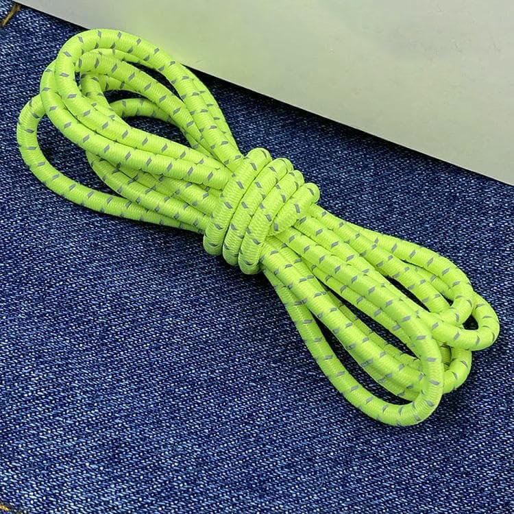 Cuerda elástica de látex de 3,0 mm, reflectante, para cordones redondos de zapatos, botas y zapatillas, accesorios de bricolaje, 135 cm - 5 cm - 135 cm