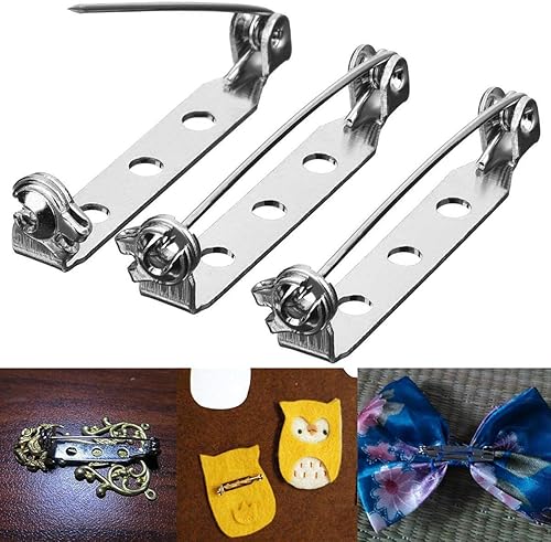 Miniatura 5 de STARVAST 100 piezas de broche de seguridad de 1 pulgada con 3 agujeros para insignias, barras de citas, ramilletes, etiquetas de nombre, alfileres