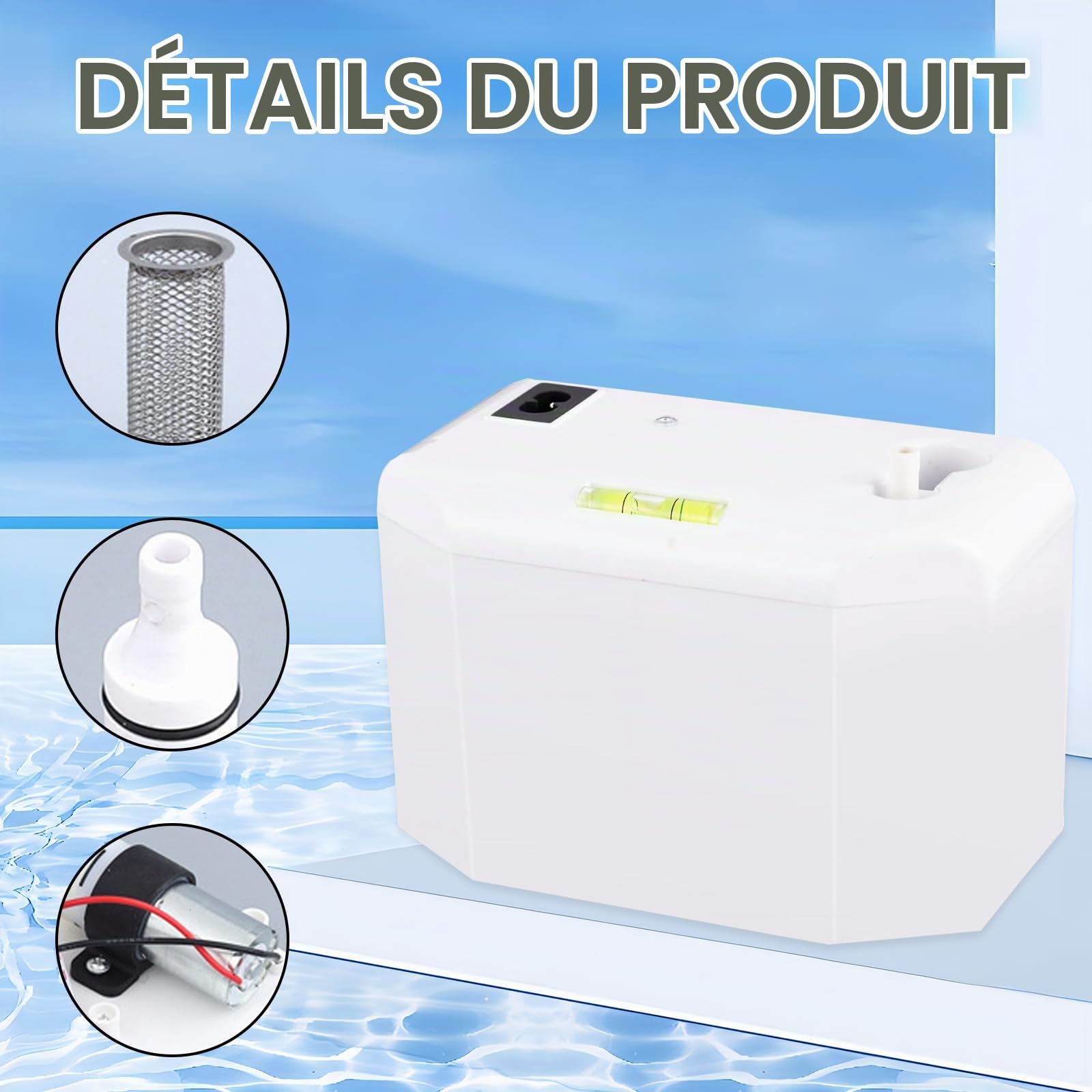Pompe à condensat 24 l/h 8 kW, tuyau 5 m - Climatisation - Réservoir 200 ml, levage condensation, alarme débordement