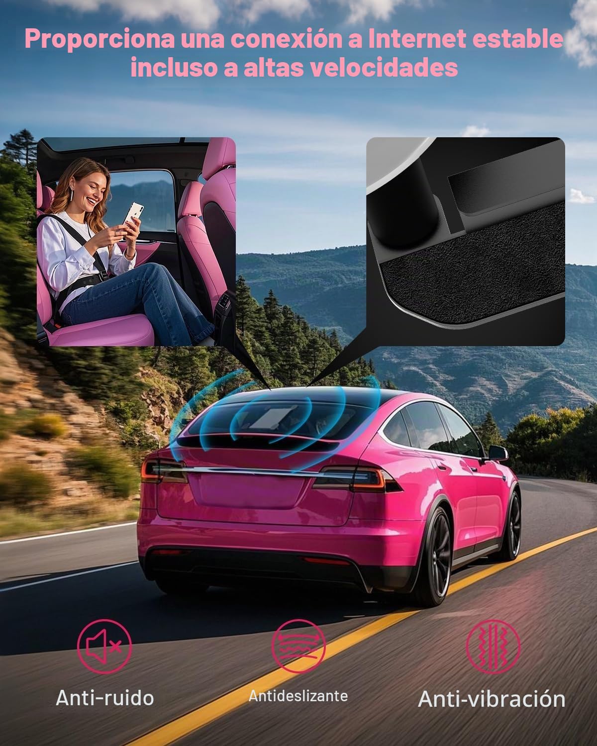 Mwin Soporte de Ventosa Starlink Mini - Soporte de baca para Accesorios Starlink Mini para Ventanas y techos corredizos Compatible con Coches, caravanas, Barcos y Camiones