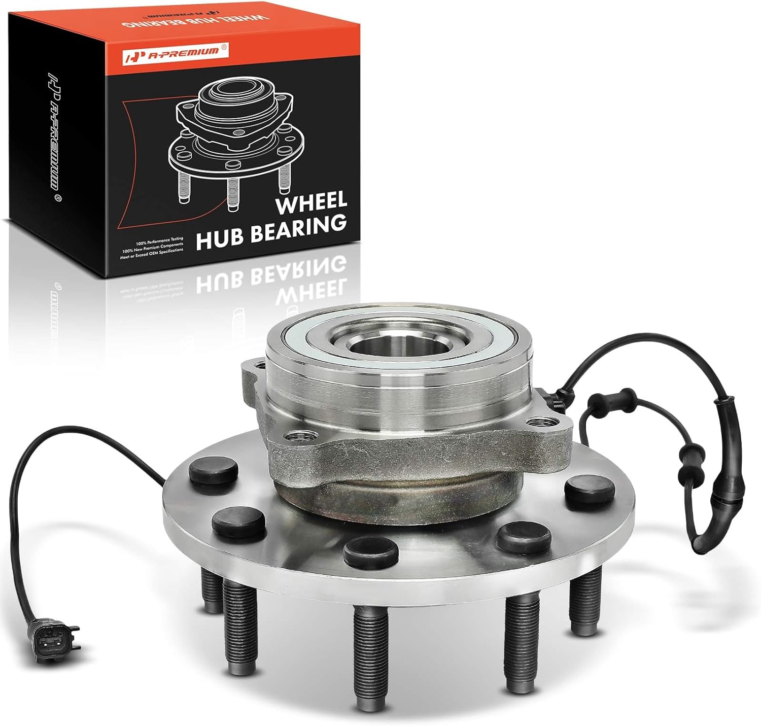 A-Premium Front Wheel Bearing and Hub Assembly with ABS & 8-Lug Compatible with Dodge Ram 1500 2006-2008, Ram 2500 2006-2008, Ram 3500 2006-2008, 4WD