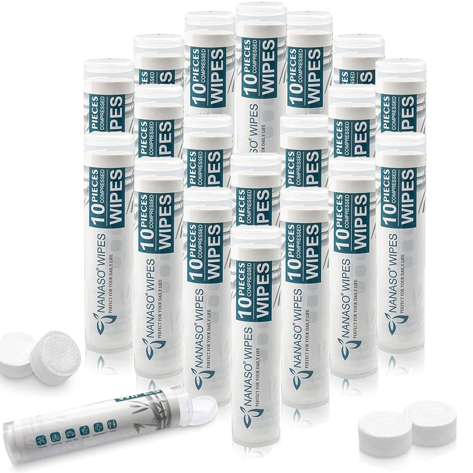 Vabrloy Compressed Towels,Portable Compressed Towel Tablets for Travel,Compressed,Home,Outdoor Activities(200 PCS)