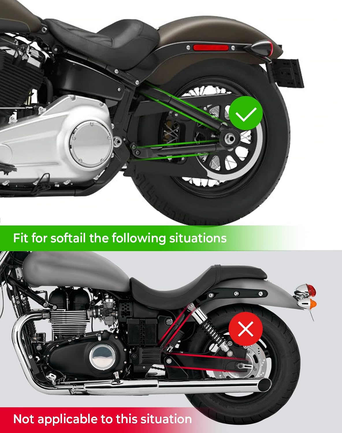 KEMIMOTO Motorcycle Swingarm Bag 12L Rivet with Quick Installation and Disassembly Brackets Motorcycle Leather Side Bag Waterproof Compatible with Softail Dyna Low Rider Model