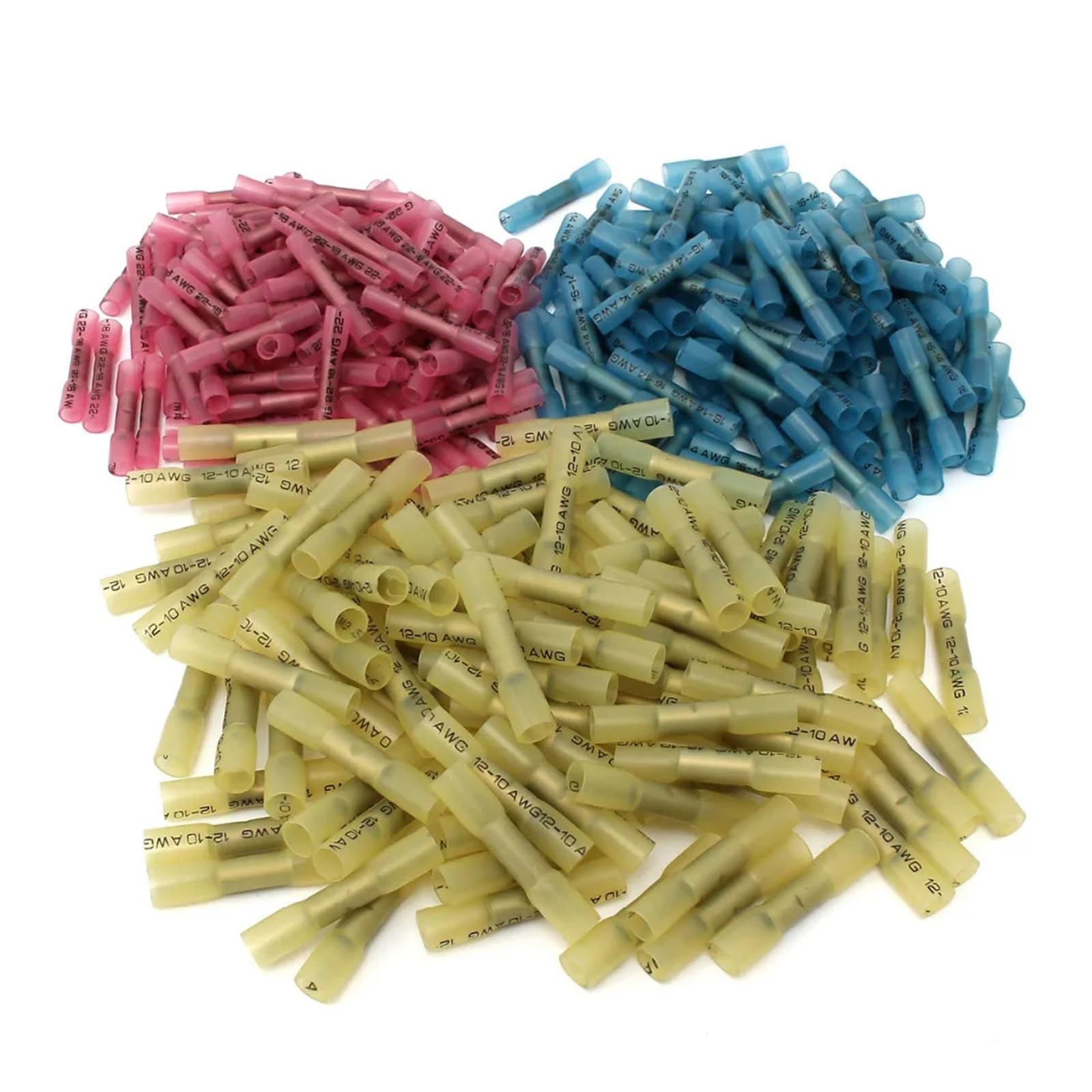 300 stücke BHT1.25 BHT2 BHT5 Isolierte Schrumpfstoßverbinder Draht Elektrische Crimpanschlussverbinder Schrumpf 22-18 16-14 12-10AWG
