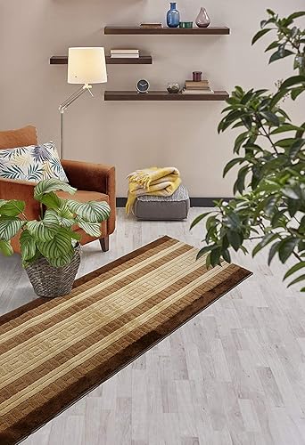 Miniatura 3 de Alfombra de pasillo de corte personalizado, antideslizante, 31 pulgadas de ancho x longitud que elijas de longitud, marrón camino, 31 pulgadas x 22