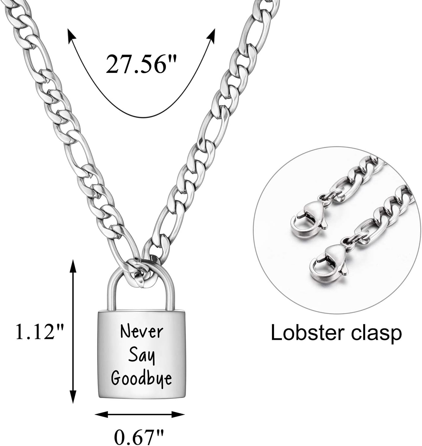 abooxiu Lock Urn Necklace for Ashes Lock Urn Bracelet for Ashes