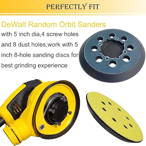 Miniatura 4 de Almohadilla lijadora para lijadora Dewalt, 5 pulgadas, 8 agujeros, gancho y bucle, repuesto para DeWalt DWE6421 6421K DWE6423 6423K DCW210B, 4