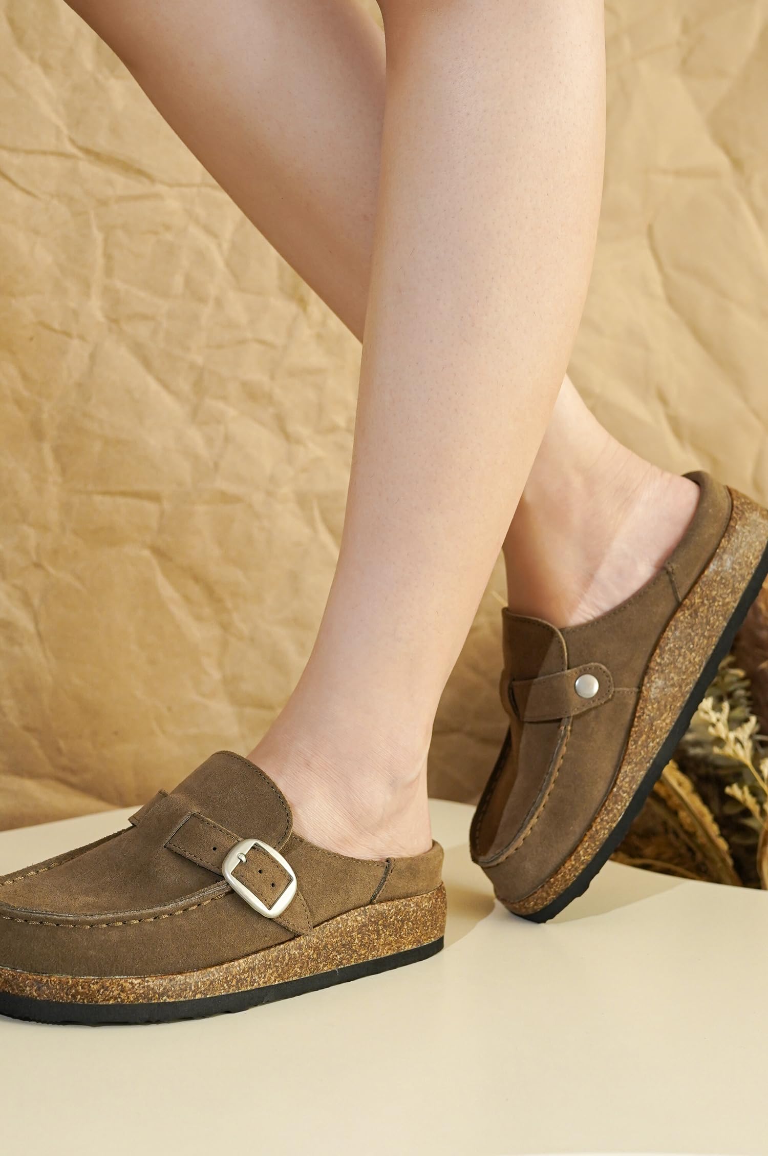 Project Cloud 100% Genuine Leather Moccasin-Style Clogs for Women - Memory Foam and Water Resistant Mules Slip-on - Non-Slip and Durable Clogs Casual Shoes for Women Footwear