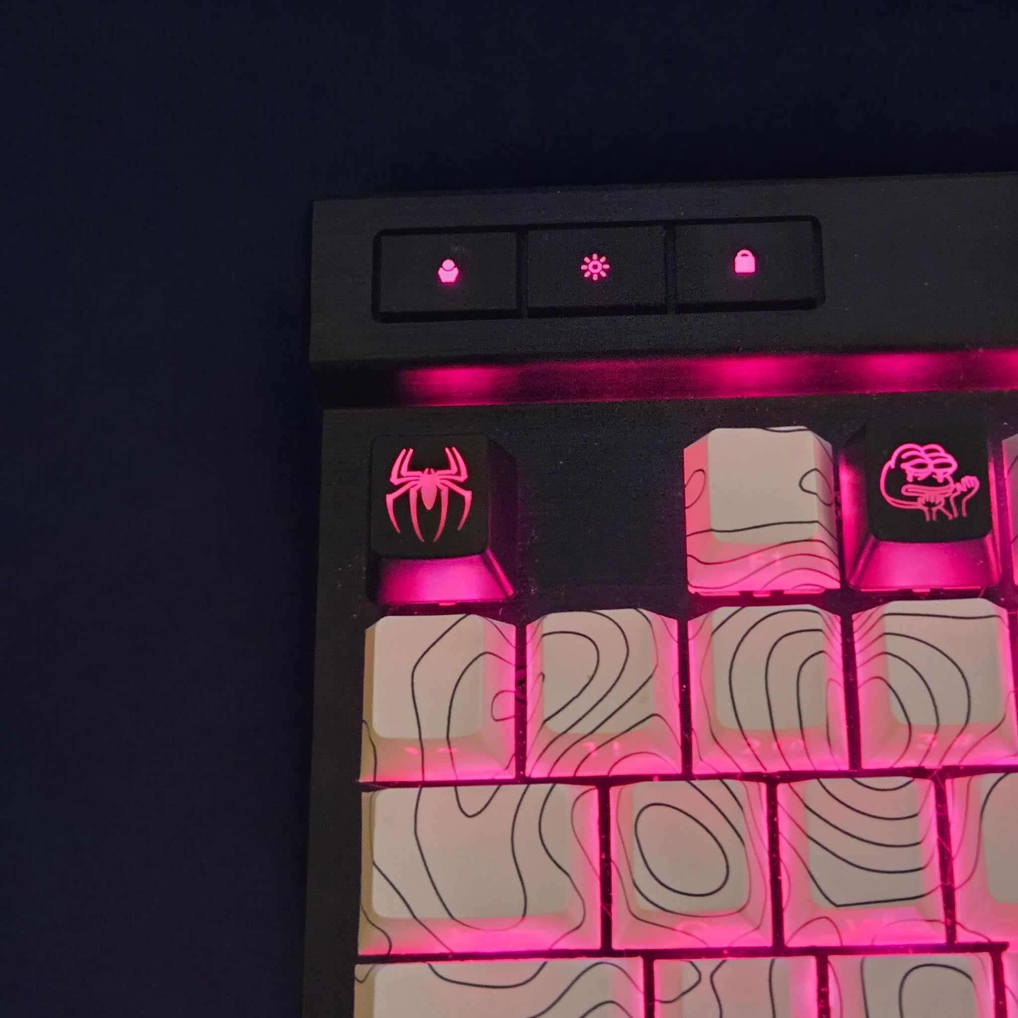 Smiley Backlit Keycap Set - Custom kecaps for Cherry MX Mechanical Keyboard, SA Profile, R4 Keycaps, Translucent Backlight, Artisan, Personalized Keycap (4pk - Arrow Keys) (SPIDER / Escape Key)