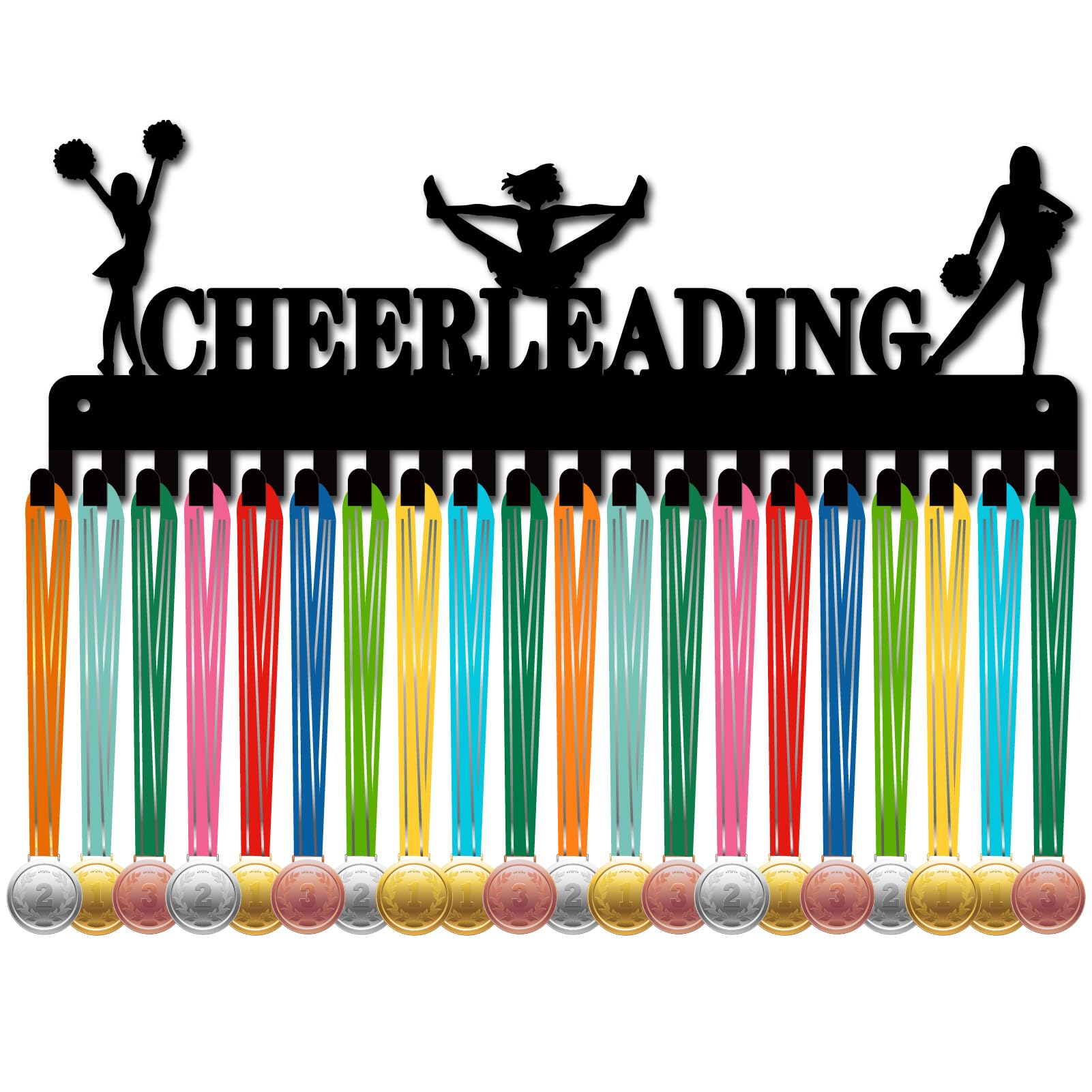 Cheer Baton Rack Cheer Medal Holder CREATCABIN Cheerleader Medal Hanger - 3 Tier Wall ...