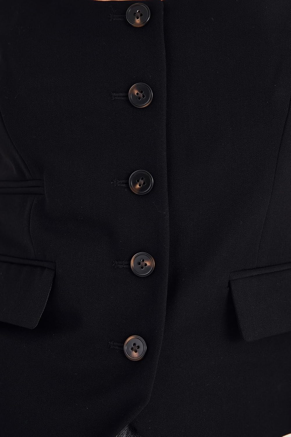 Nasty Gal Tailored Scoop Neck Button Through Waistcoat