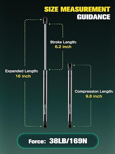 Miniatura 3 de C1609209 Amortiguadores de gas AR.E de 16 pulgadas, 38 lb169 N, amortiguador de carcasa de cámper de 15.7 pulgadas, resorte de gas de pistón de 16