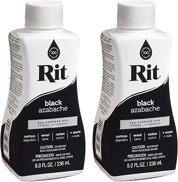 Rit Dye Liquid Dye, 8 fl oz, Black, 2-Pack
