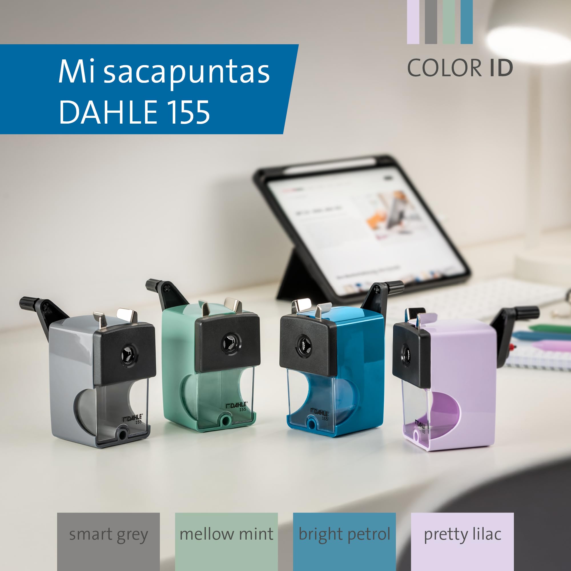 Dahle 00155-17462 - Temperamatite 155 con morsetto, 12 mm, petrolio brillante