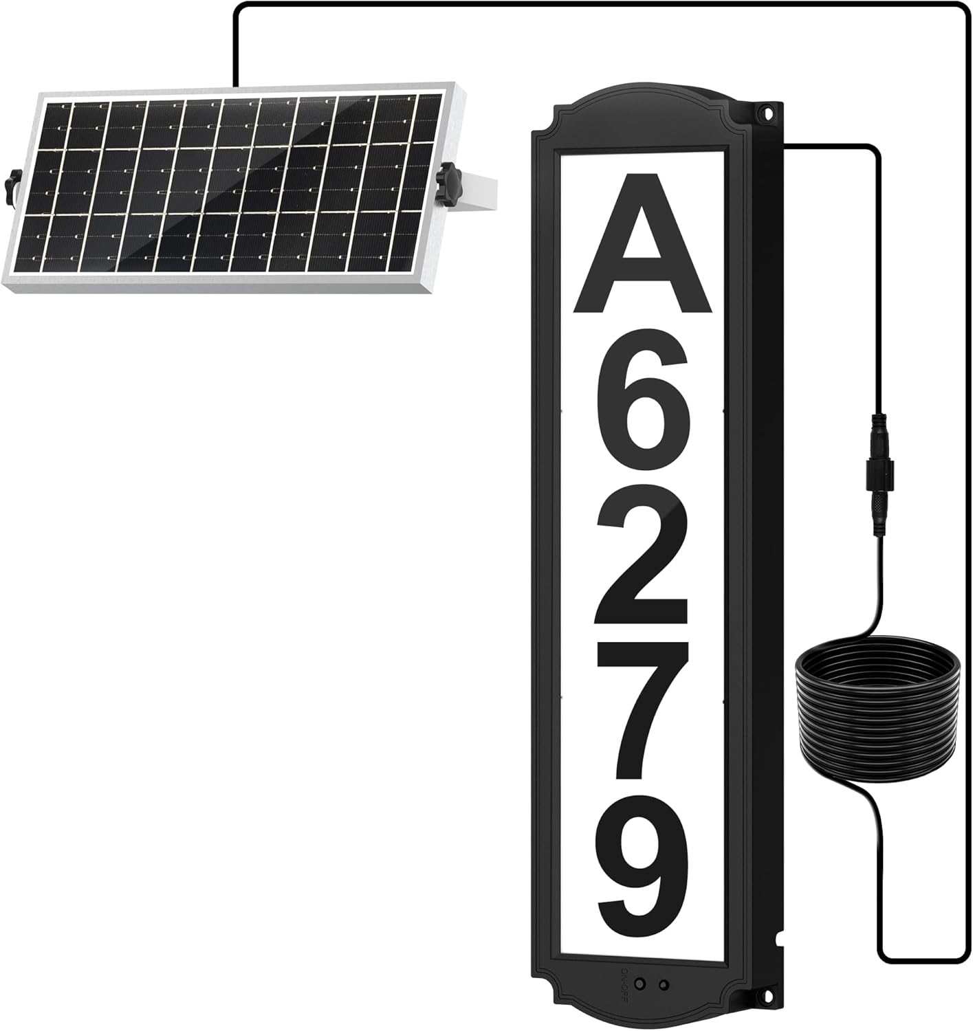 T-SUN Solar House Numbers for Outside Light up, Solar Address Sign Color Changing - IP65 Waterproof Numbers for Address on House, Illuminated Lighted Address Markers Home Front Porch