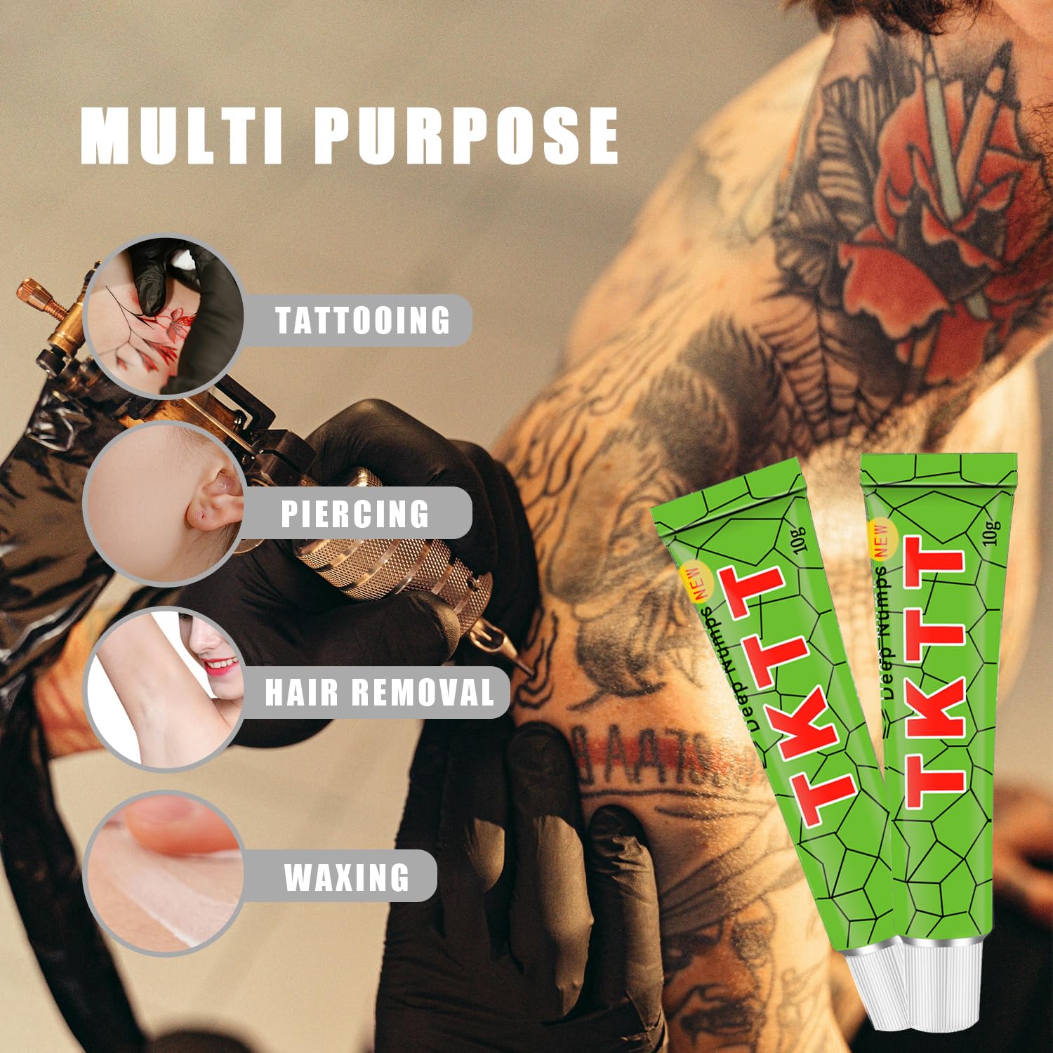 Painless Tattoo Cream - Maximum Strength - Natural Ingredients Extra Strength Tattoo For 4-8 Hours(2pcs *10g) — view 5