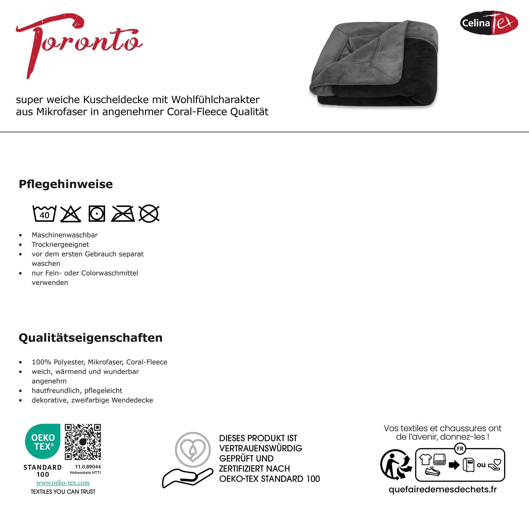 CelinaTex Montreal coperta soffice microfibra coperta pile Coral 150 x 200 cm marrone scuro | Leroy Merlin