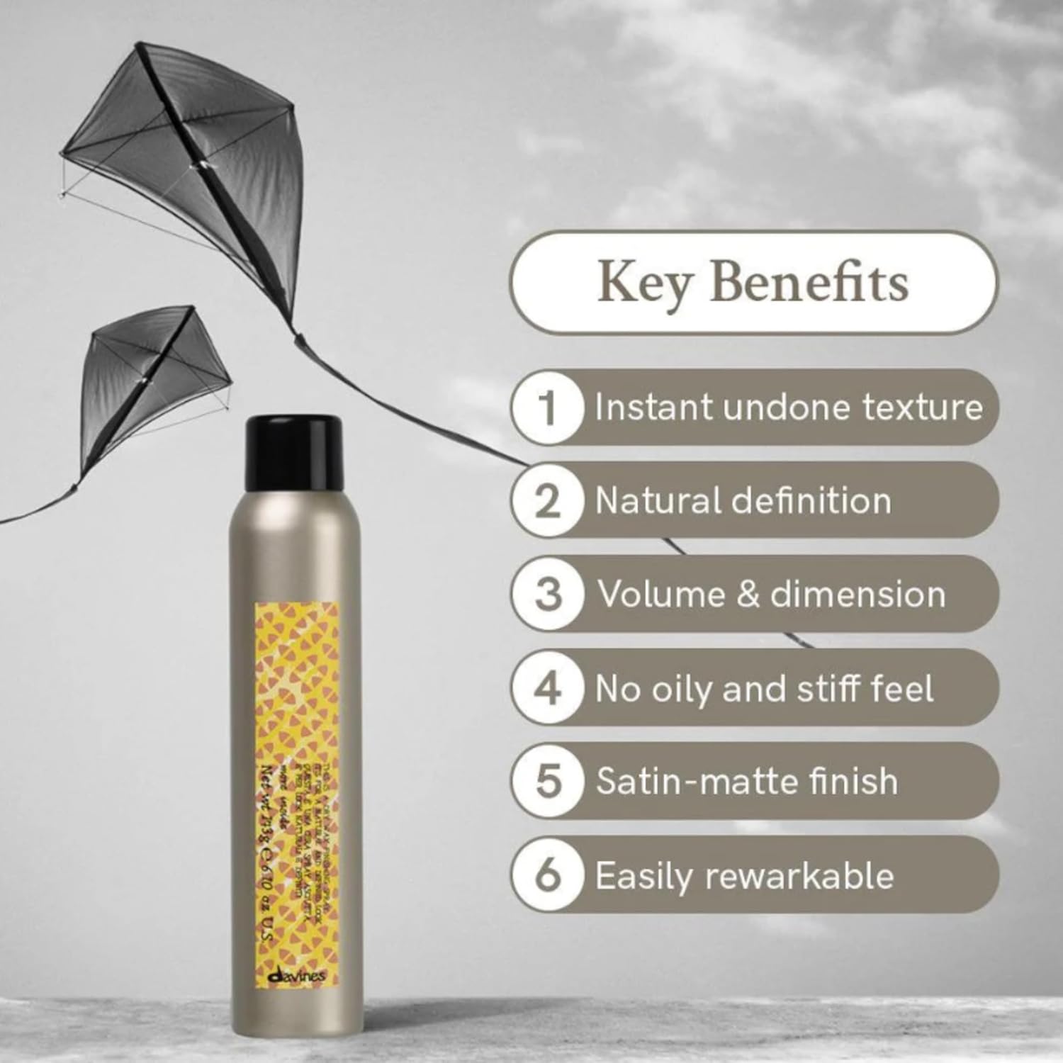 Davines This Is A Dry Wax Finishing Spray, Strong Hold Texture & Definition - Creates Satin-Matte Texture & Separates Strands without Stiffness, 6.76 Fl Oz - Image 6