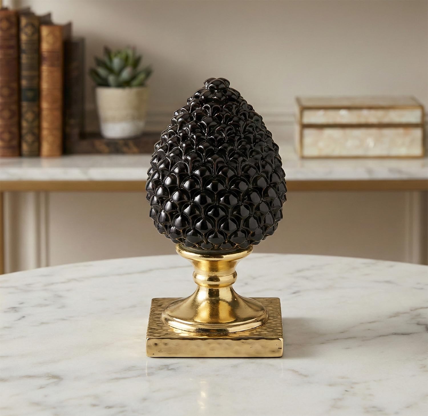 Surmeuble pomme de pin sicilienne moderne résine décoration