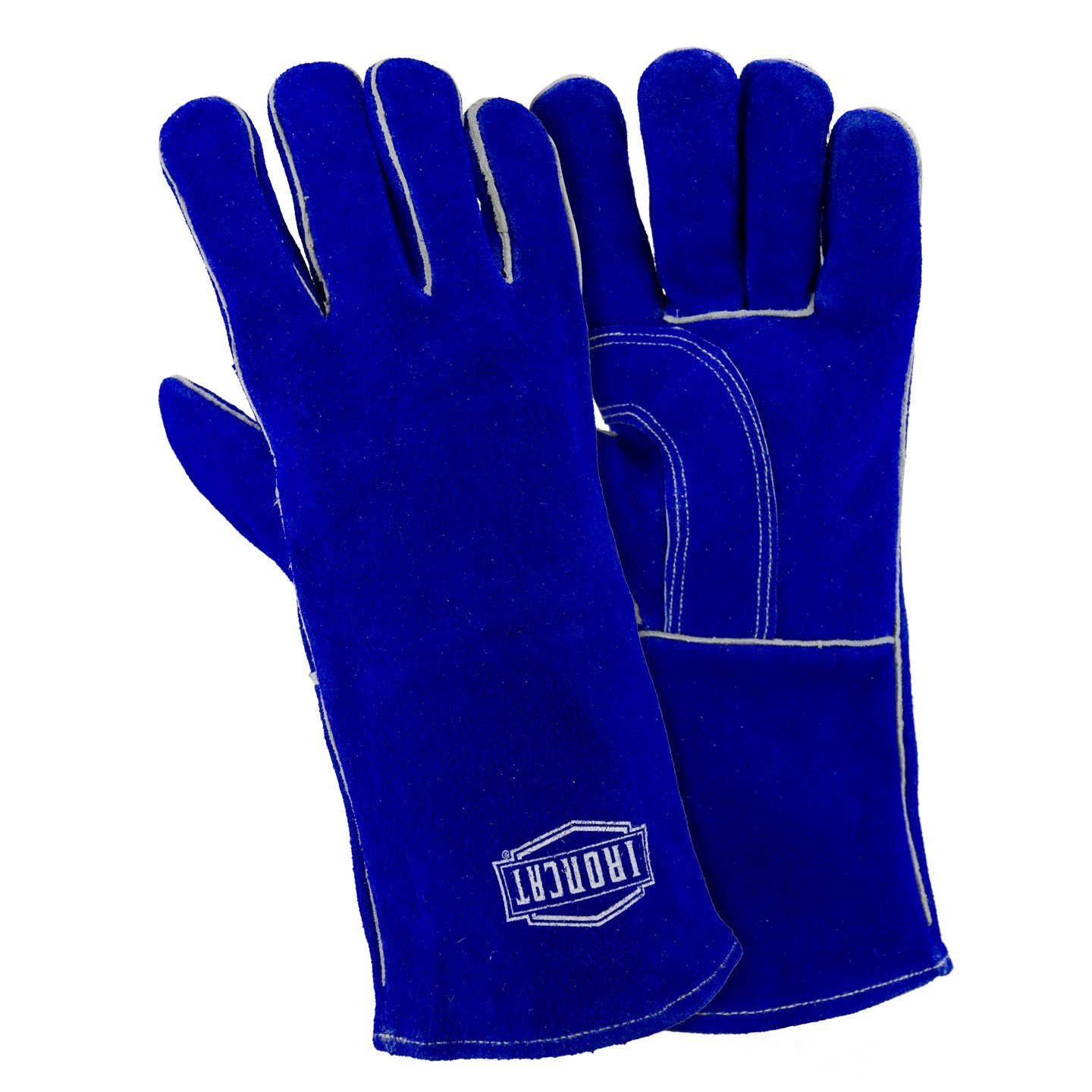 West Chester IRONCAT 9041 Select Split Cowhide Leather Stick Welding Gloves: Large, 1 Pair, Blue (9041/L)