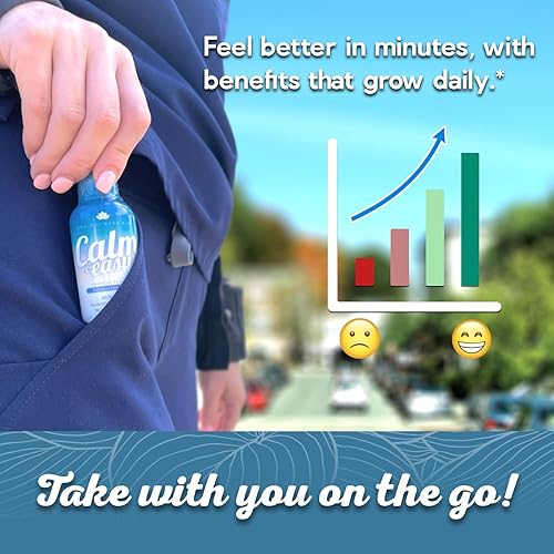 Miniatura 7 de Calm & Easy - Disparo natural para aliviar el estrés, KSM-66 Ashwagandha, Suntheanine L Theanine, bebida adaptógena calmante, relajación, enfoque y