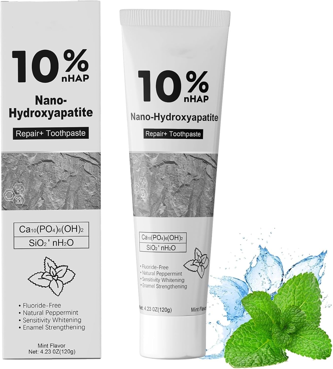 9.9% Hydroxyapatite Toothpaste, Nano AIF9 Hydroxyapatite Toothpaste Protects Enamel Strengthens Teeth Cleans Cares Oral Health Promotes Freshens Breath