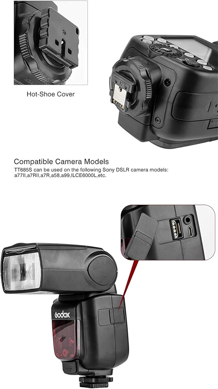 Godox Thinklite TT685S TTL 2.4GHz GN60 High Speed Sync 1/8000s Wireless Master Slave Camera Flash Speedlite Speedlight Light for Sony Cameras&4AA Batteries&Charger : Electronics