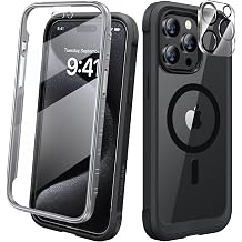 Diaclara Magnetic for iPhone 15 Pro Case, [Fit for MagSafe] Built-in Shockproof Screen Protector, [Camera Lens Protector] Phone Cover No Signal Loss for iPhone 15 Pro 6.1"Black