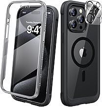 Diaclara Magnetic for iPhone 15 Pro Case, [Military-Grade Drop Proof & Fit for MagSafe] Built-in Shockproof Screen Protector, [Camera Lens Protector] Phone Cover for iPhone 15 Pro 6.1"(Black)