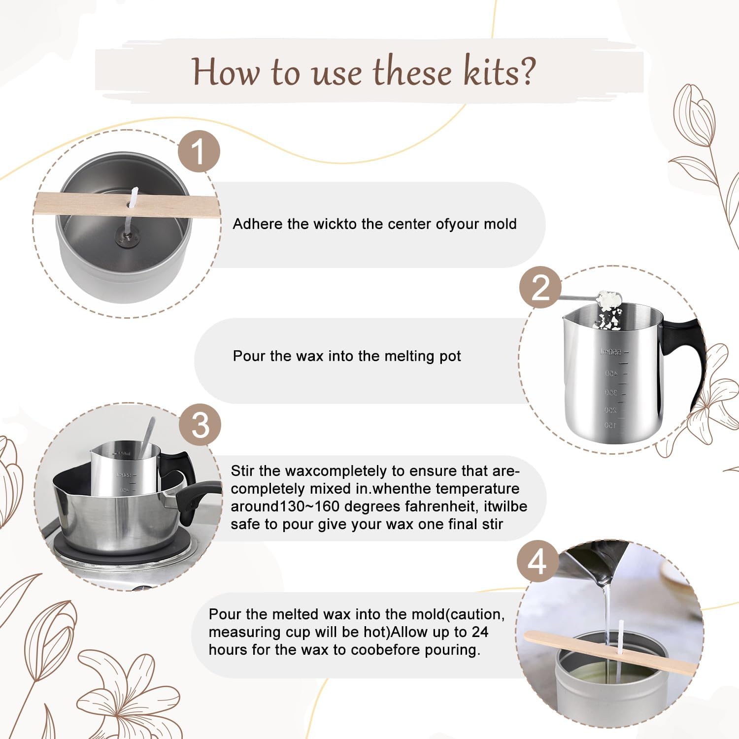 Wfmolcand Candle Making Kits for Adults,Beginner,Kids, Soy Wax, Making Supplies Include 10 LB Soy Wax Flakes, 100 Candle Wick, Centering Devices, Melting Pot