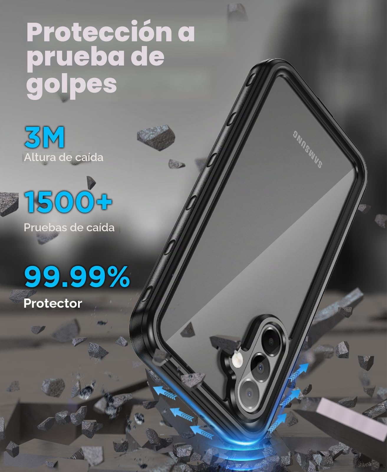Beeasy Funda para Samsung Galaxy A26 Impermeable,360 Grados Antigolpes Militar Completa Blindada Irrompible Resistente Acuatica Carcasa,IP68 Waterproof Case con Protector Camara/Pantalla