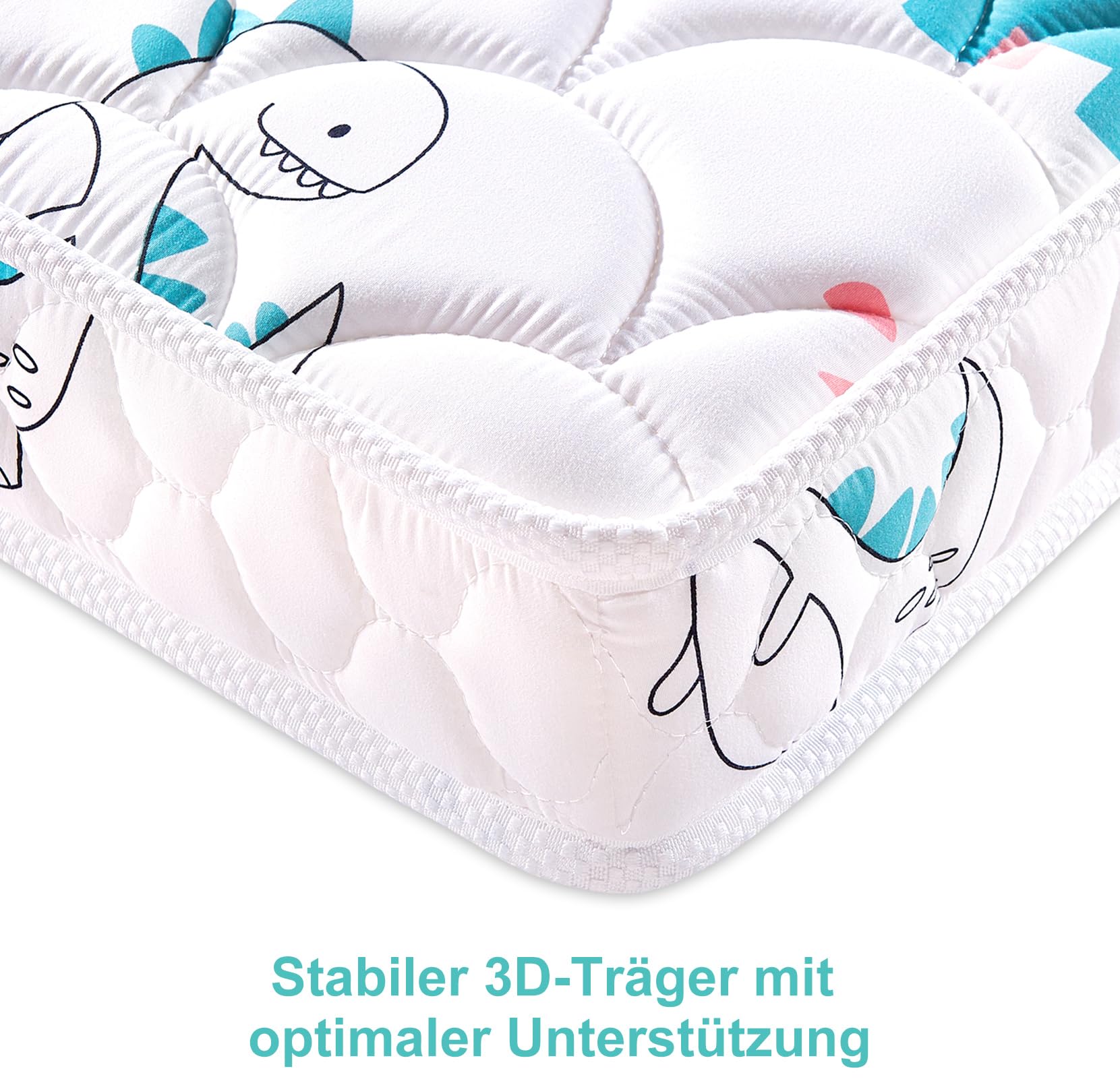 Hochwertige Schaumstoff Matratze 60x120, Hochwertiger Weicher Mikrofaserstoff - Hypoallergen, 13 cm Starke Und Weiche Kindermatratze, Ungiftige Babymatratze Nach Öko-Tex Standard 100.