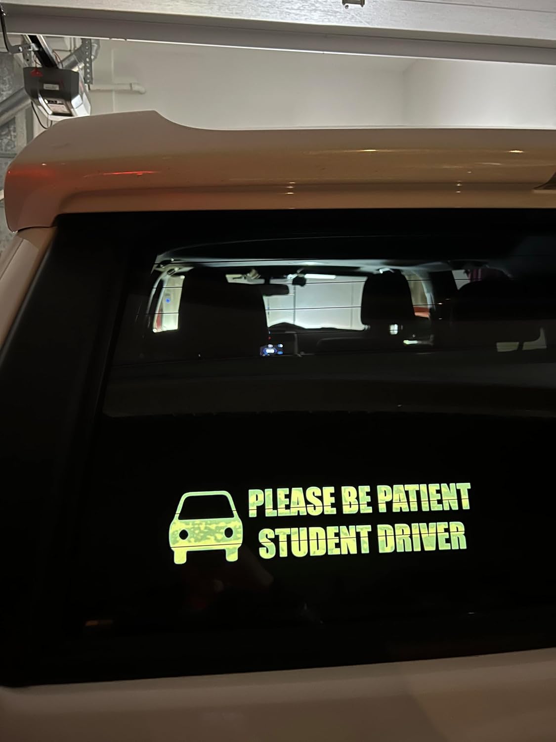 Student Driver Light Up Decal, New Driver Sticker, Light up Decal with 5 Lighting Modes, Electric, LED, Glow Sticker for Cars, Trucks, Windows, Mancave- Battery or USB Powered
