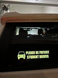 Student Driver Light Up Decal, New Driver Sticker, Light up Decal with 5 Lighting Modes, Electric, LED, Glow Sticker for Cars, Trucks, Windows, Mancave- Battery or USB Powered