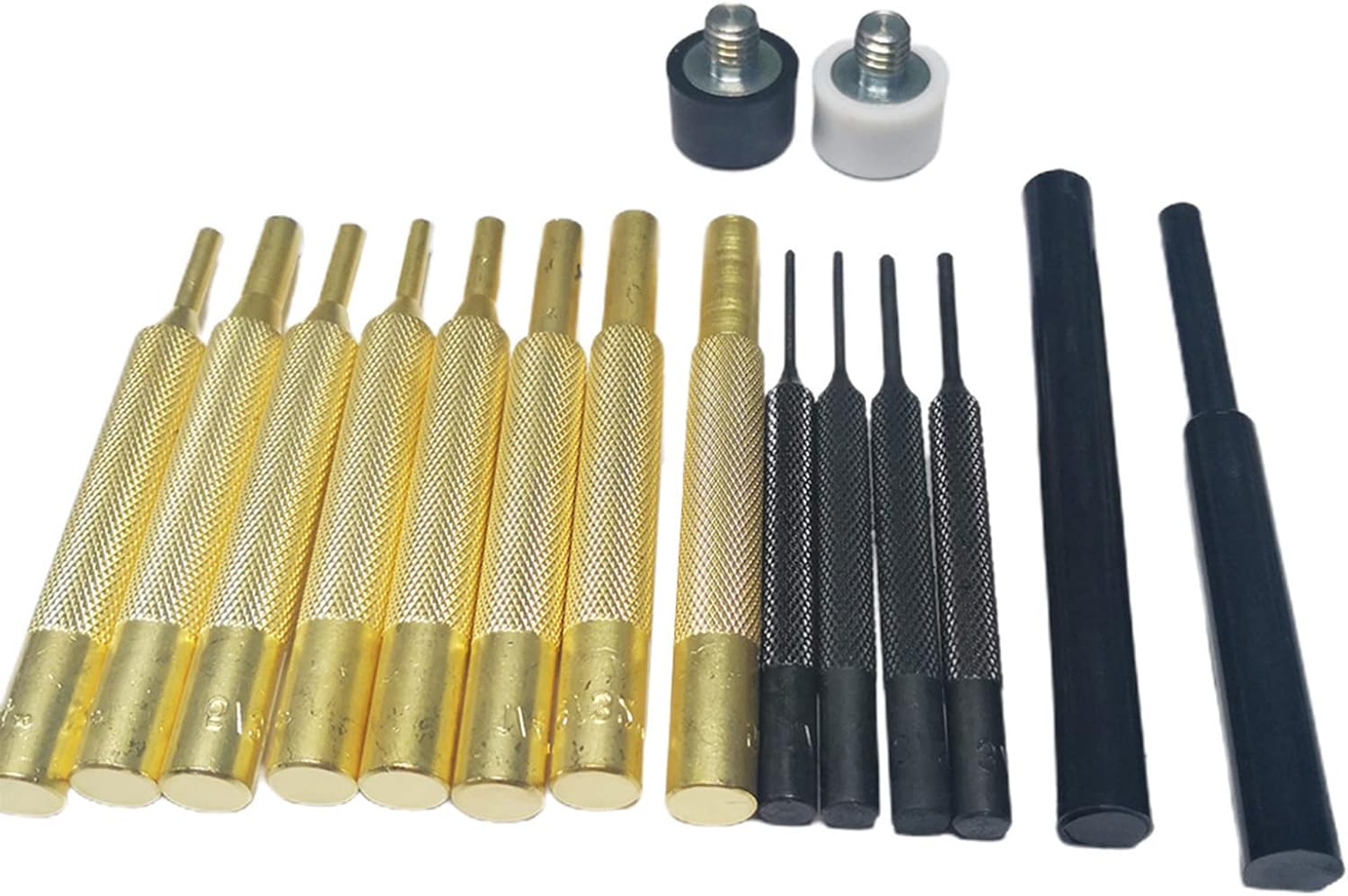 Irfora Roll Pin Punch Set Double-Faced Hammer Brass Steel Maintenance