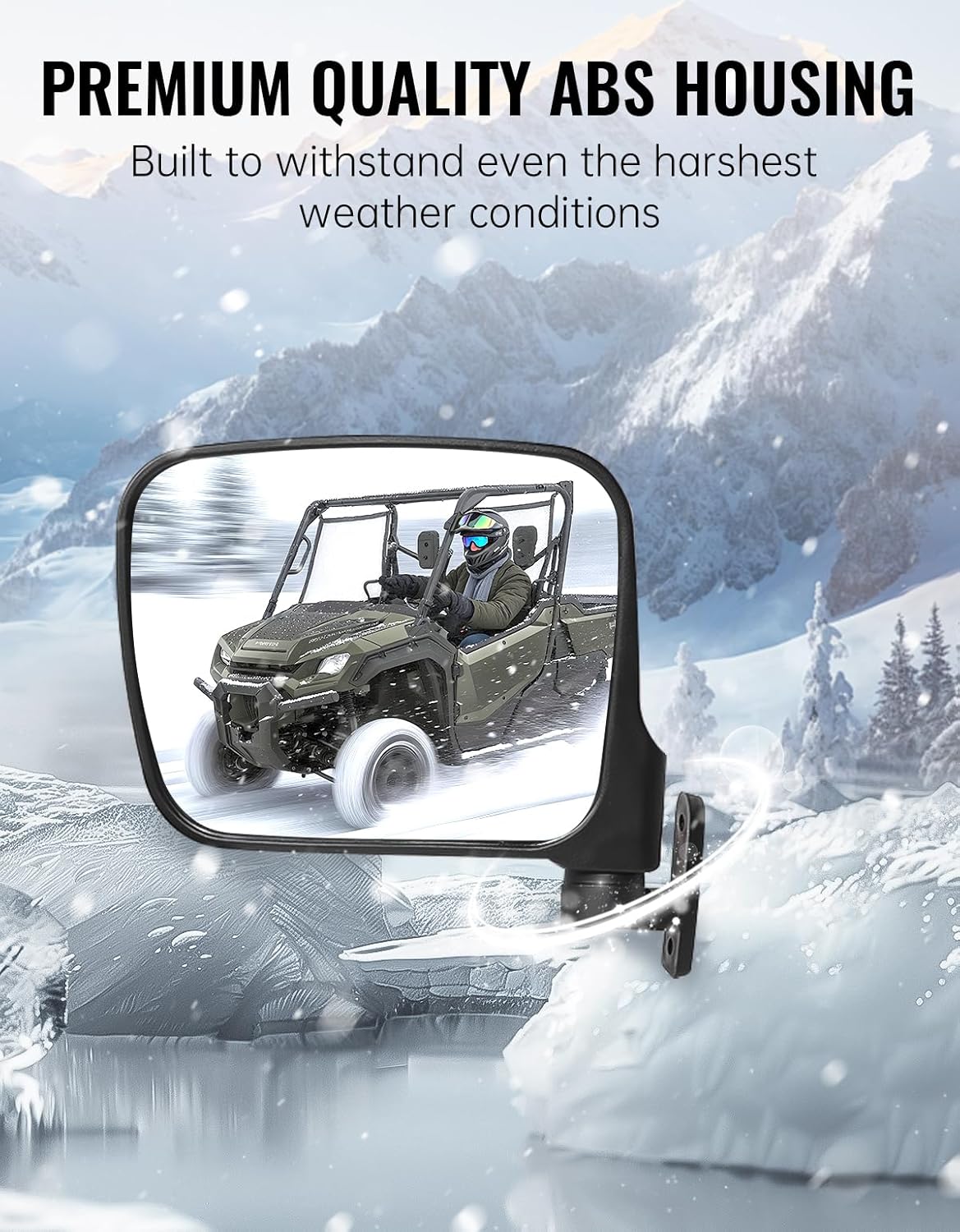 UTV Side Mirrors for Honda Pioneer 700-2 700-4 2014-2025, Adjustable SXS Side View Mirrors Wide Folding Clear Rearview Mirror for Honda Pioneer 700-2 700-4 2014-2025 Accessories, 1 Pair