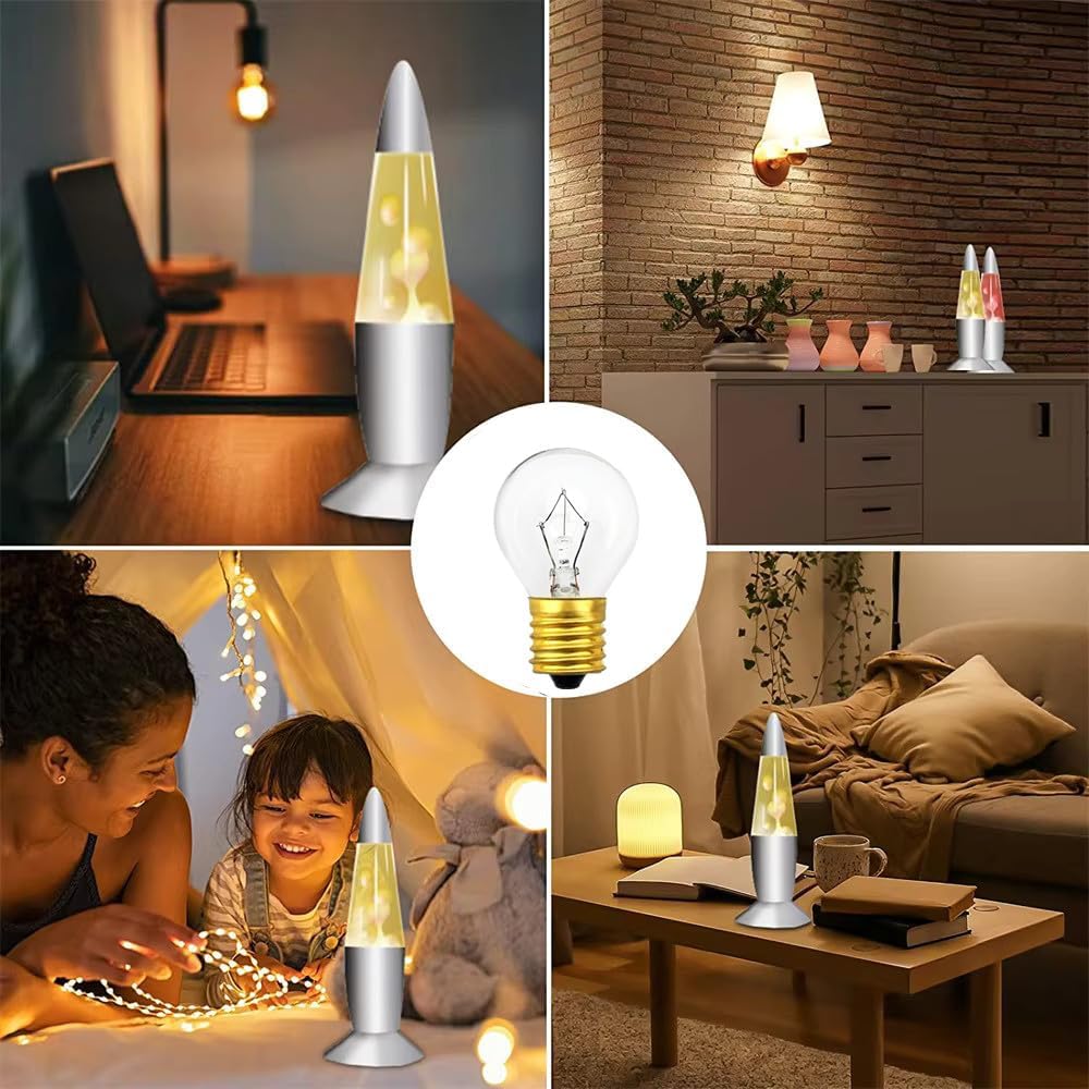 Lava Lamp Bulb 25 Watt, E17 Intermediate Base,The Lava Original Replacement for 14.5-Inch Lava Lamp, Soft Warm White Glow, Long Life, High Temp Resistance, High-Output Heat S11 (6PC-25W)
