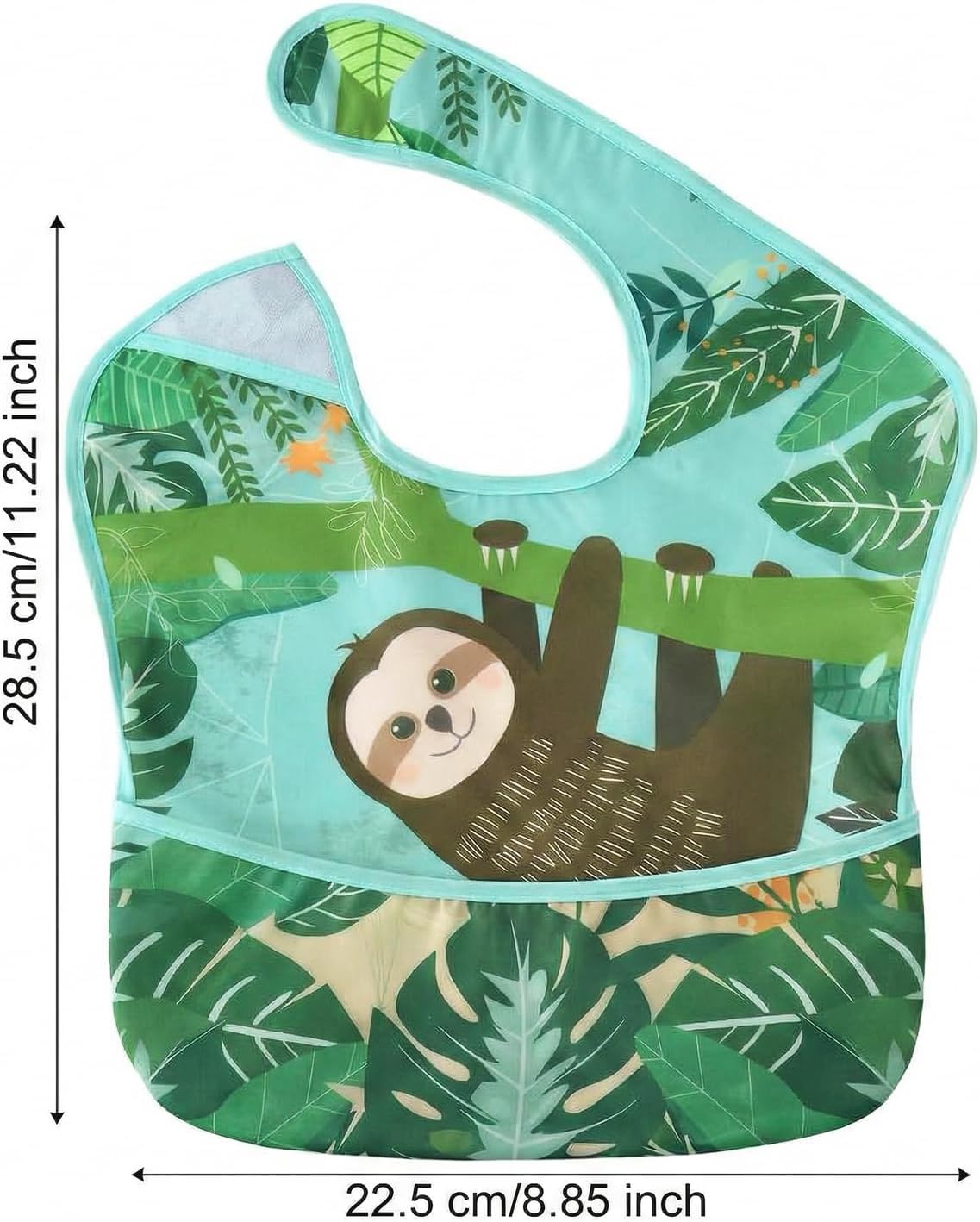 PandaEar 3 Pack Baby Bibs for Boys & Girls, Waterproof Polyester Toddler Bibs for 6-24 Months, Lightweight Soft Feeding Bibs with Food Catcher Pocket (Animal Theme Series)
