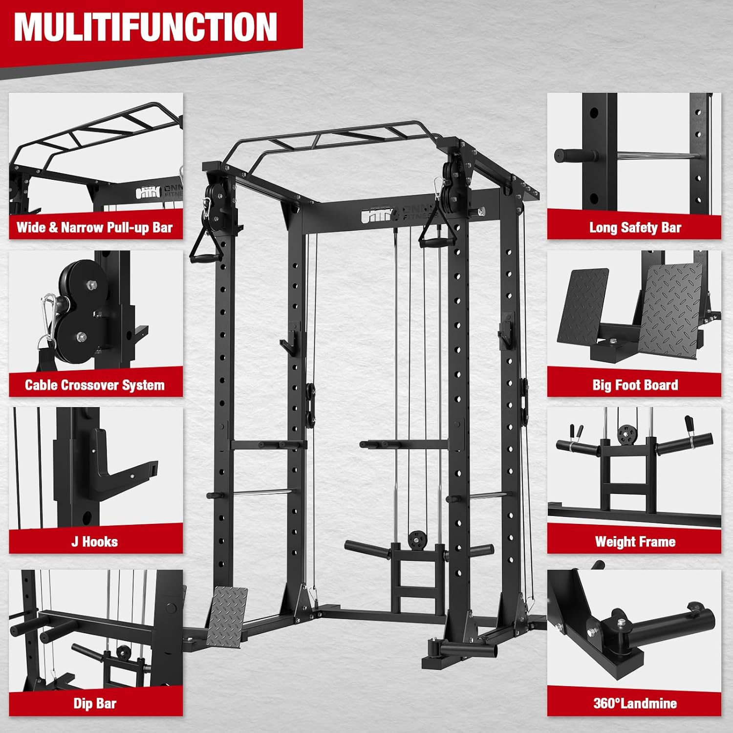 ONNO ONNO Power Cage – 1500LBS Capacity with Adjustable Cable Crossover System - Image 4