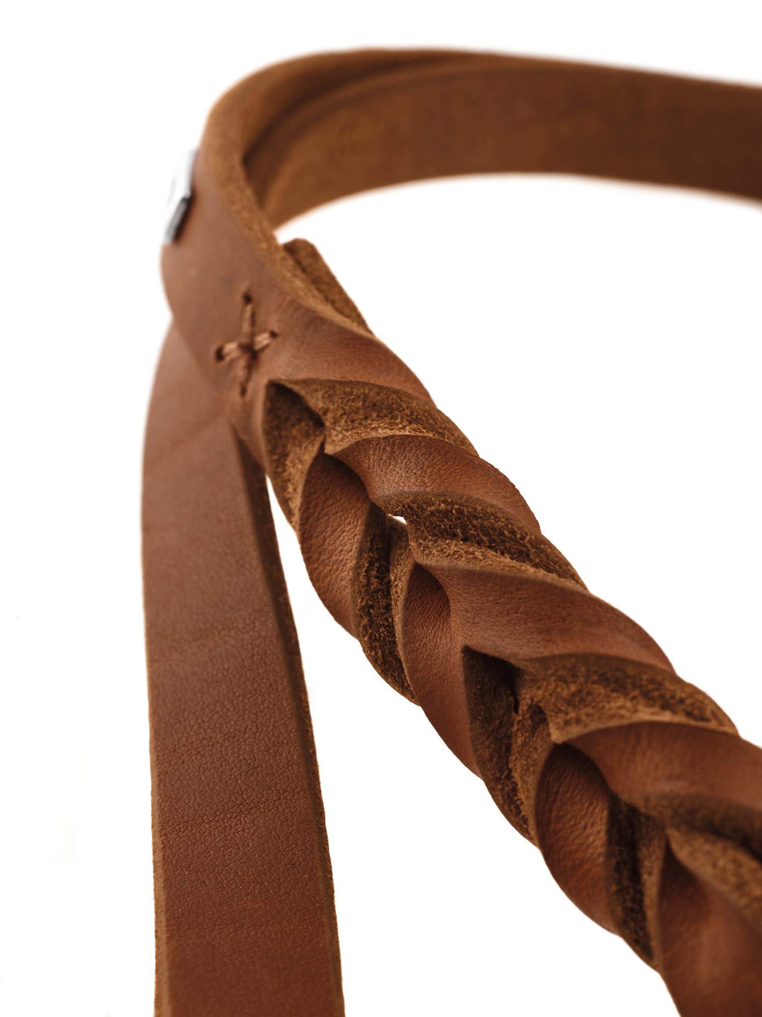 HUNTER verstellbare Führleine SOLID EDUCATION, Farbe: cognac, Leder, geflochten, robust, weich, Größe: 18/200