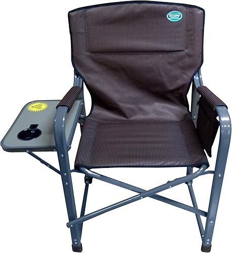 Miniatura 4 de EEZ RV Products Silla de director plegable de respaldo alto resistente con mesa auxiliar y bolsa de almacenamiento - (marrón)