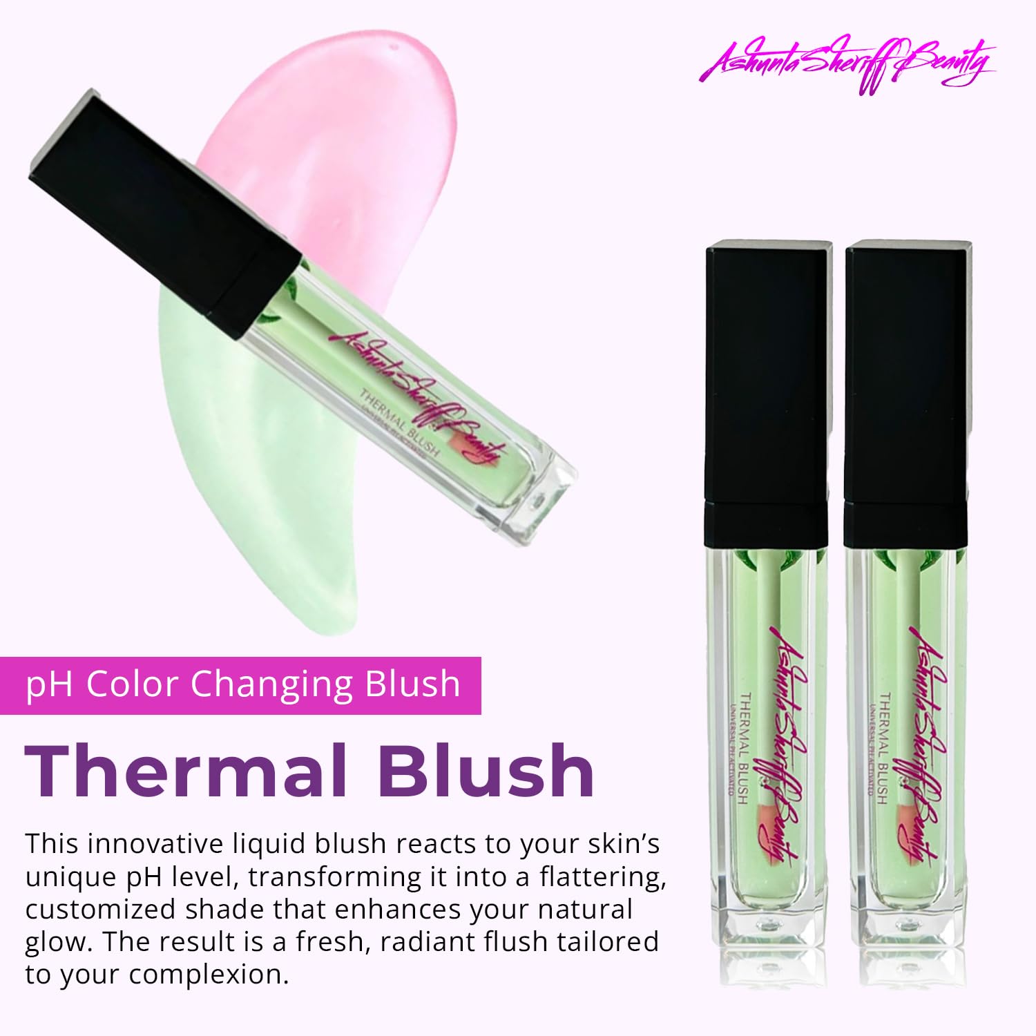 Thermal Blush Oil Serum - pH Reactive Liquid Cheek & Lip Stain - Natural & Clean Makeup for Every Skin Tone - Long Lasting for All-Day Wear - Vegan & Cruelty-Free