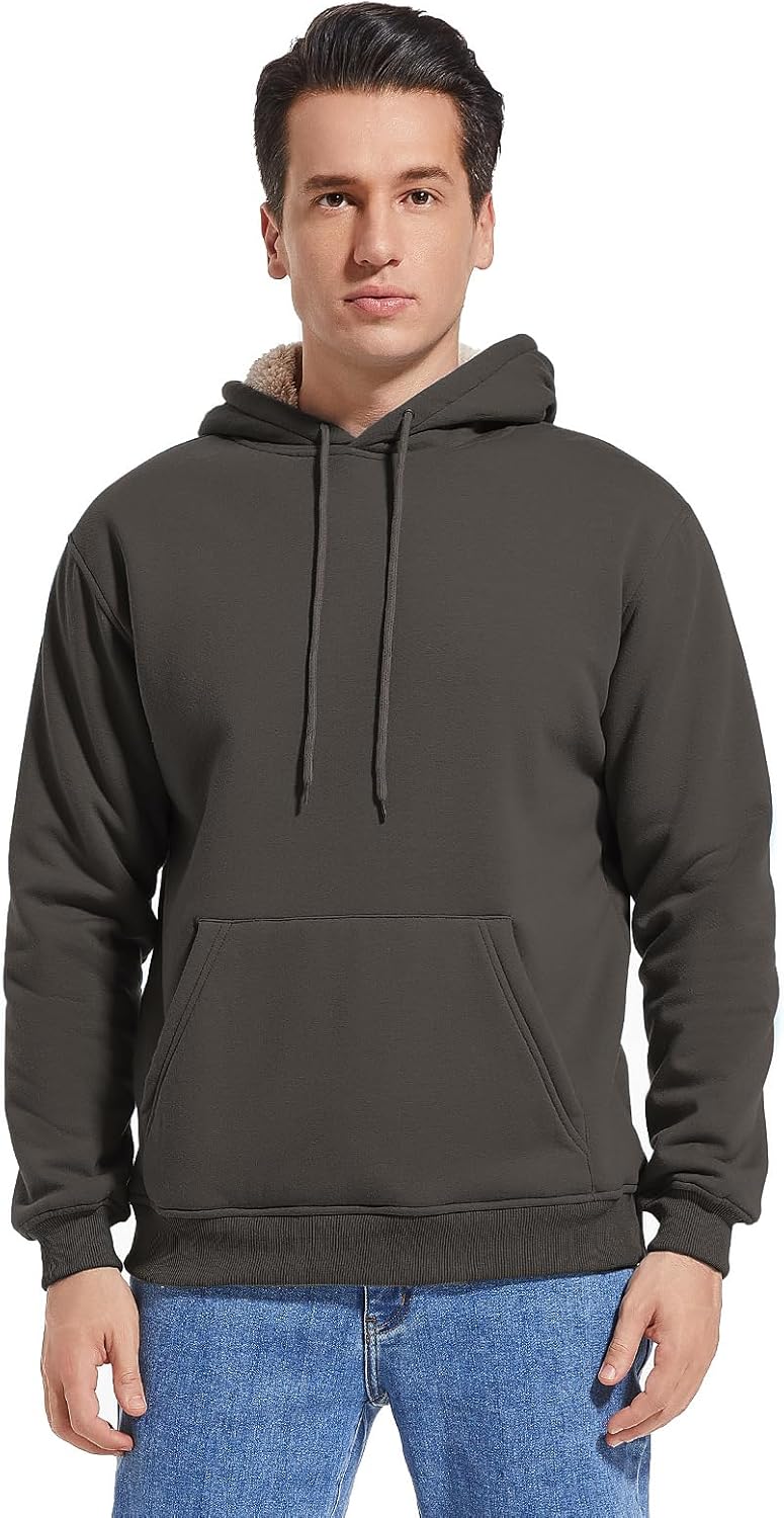 Gesean Men's Cotton Fleece Pullover Hoodie Long Sleeve Hooded Sweatshirt with Kangaroo Pocket - Image 4