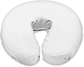 LONDON LINENS Soft & Heavy Microfiber Massage Tables Face Cradle Covers Cozies Fitted- 4 Pieces (4, White)