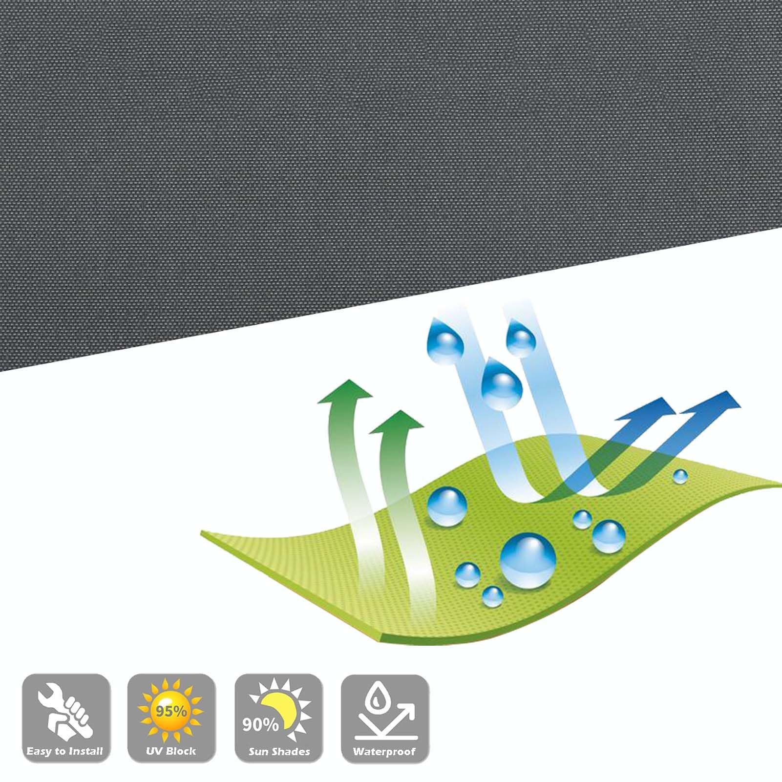 SRHIMEOS 5x5x7m Triangulaire Voiles D Ombrages, Étanche Toile Ombrage Exterieur, Voile D'ombrage Imperméable pour Jardin Terrasse Camping, 95% Protection Solaire Tissu D'ombrage